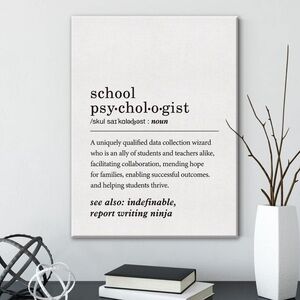 NWT School Psychologist Canvas Wall Art